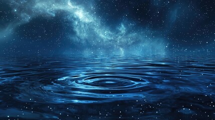 Deep space ripples on a tranquil water surface.