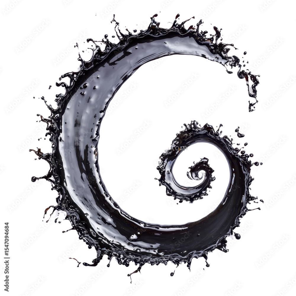 Poster abstract water swirl design with fluid dynamics and glossy finish