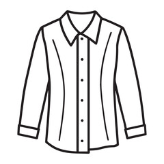 button up shirt sketch icon line art vector illustration
