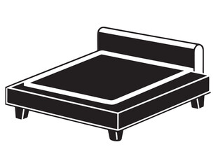 platform bed icon silhouette vector illustration