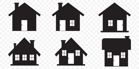 House icon set. Home icon vector, Real estate house icon. vector illustration on Transparent Background. EPS 10.