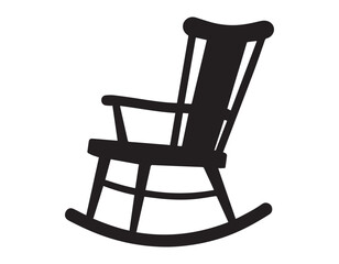 rocking chair icon silhouette vector illustration graphic on white background