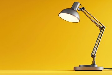A sleekline logo of a modern desk lamp on a gradient yellow background,