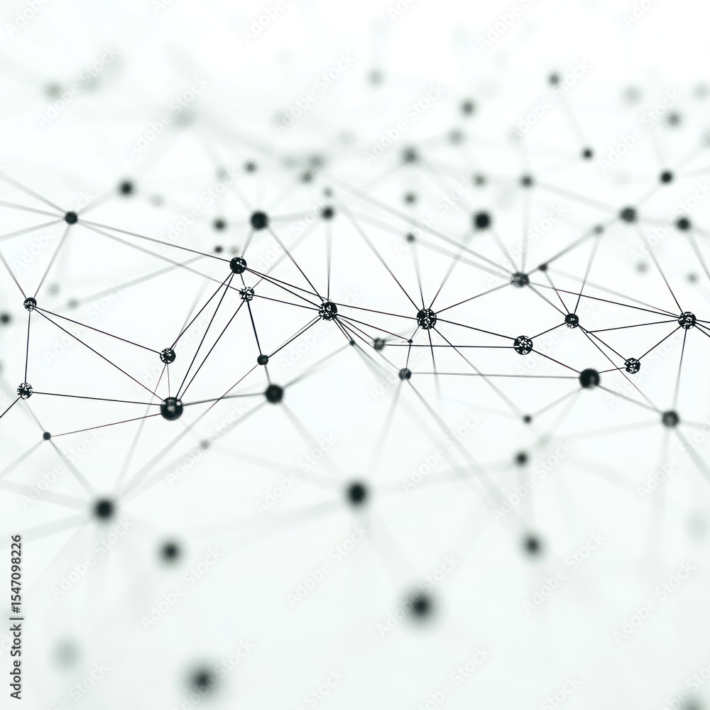 Poster abstract network connection, digital nodes and lines
