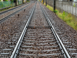 Fototapeta premium 雨に濡れたレール