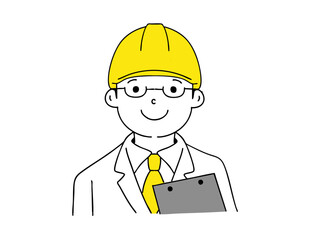 シンプルイラスト作業着の男性