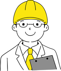 シンプルイラスト作業着の男性
