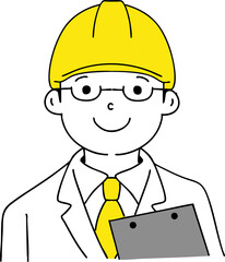 シンプルイラスト作業着の男性