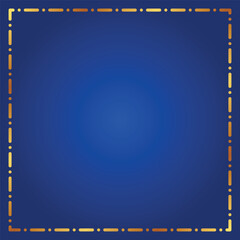 Simple Blue Background With Gold Frame Design