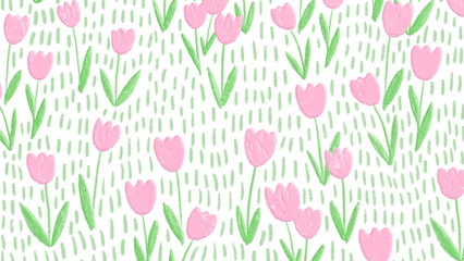 Pink png tulip field transparent background