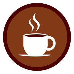 Simple icon of a hot cup of coffee