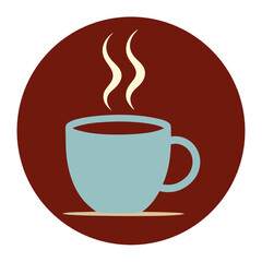 Simple illustration of a hot cup of coffee