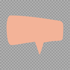 Rectangular Coral Speech Bubble – Transparent Background

