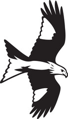 Powerful silhouette of a soaring eagle design, Bold eagle flying artwork