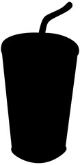 Fountain Drink Cup Silhouette Vector Shadow Illustration