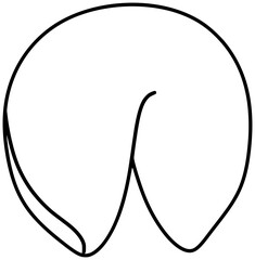 Fortune Cookie Vector Outline Line Art Drawing