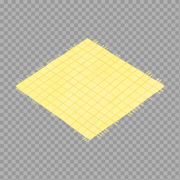 Yellow Checkered Picnic Mat &ndash; Transparent Cartoon Illustration

