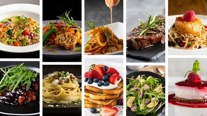 Culinary Delights A Diverse Selection of Exquisite Dishes Featuring Global Flavors and Artistic Presentation