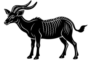 Silhouette Vector Art Illustration of African Wild Antelope Graphic 