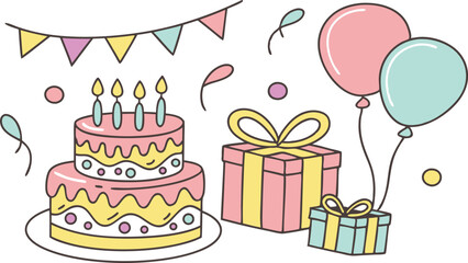 birthday card with birthday cake