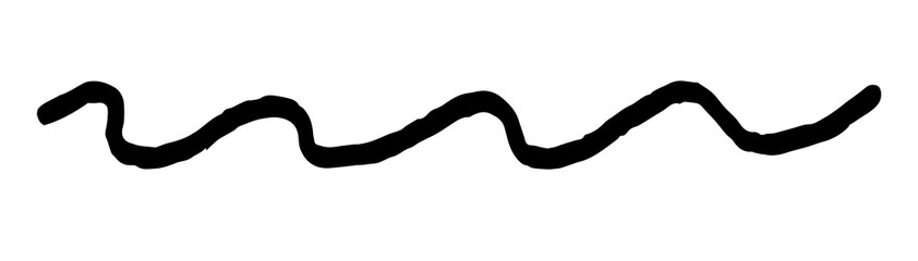 Fototapeta premium PNG Curved black wavy line, transparent background