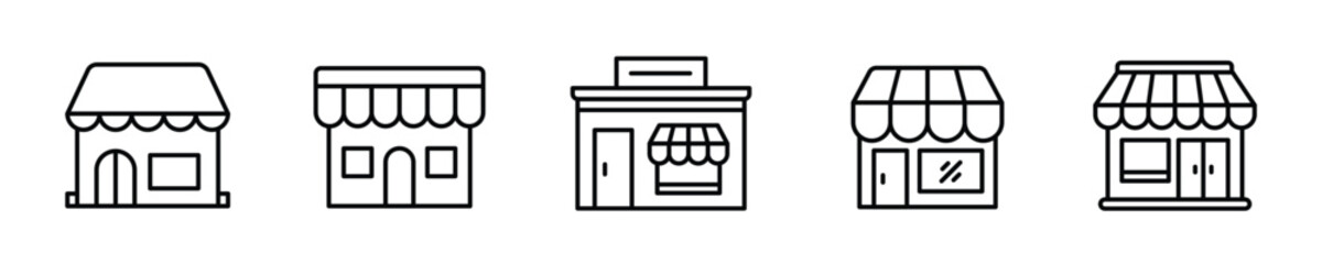 Set of store icons line design