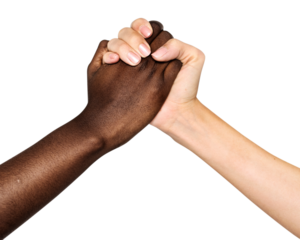 Png two hands holding sticker, transparent background