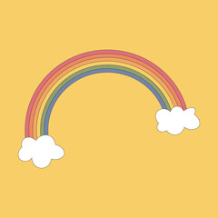 Cute Rainbow with Clouds