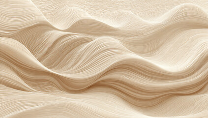 Abstract Beige Cream Color Wave Pattern Background Texture Soft Flowing Lines Undulating Surface