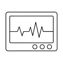 Heart Rate Monitor Line Icon Medical Equipment Healthcare Technology