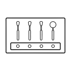 Dental Instruments Set Outline Dentist Tools Oral Hygiene Dental Care