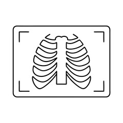 Simple Line Art Illustration of a Chest X Ray Image