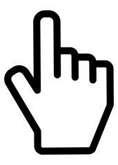 Png hand clicking icon, transparent background