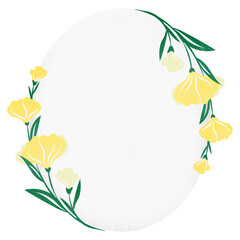 Border png, flower sticker illustration, flat design spring frame