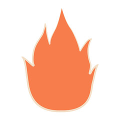 Fire png sticker, orange doodle clipart