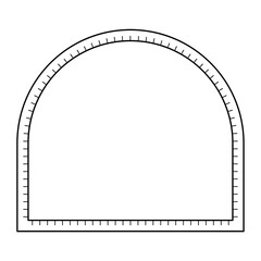 Arc frame png sticker, simple badge, transparent background