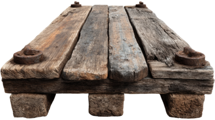 Rustic Rail Road Tie: A weathered, wooden railroad tie, showing signs of its age and the passage of time, stands as a testament to industrial heritage and the enduring strength of natural materials.