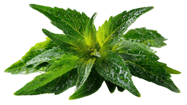 Refreshing Green Plant: A vibrant and healthy green plant, captured in a striking macro shot, displays the intricate details of its leaves and stems, representing vitality and freshness. 