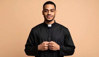 Young Black Priest Portrait, Faith, Religion - Diversity & Inclusion