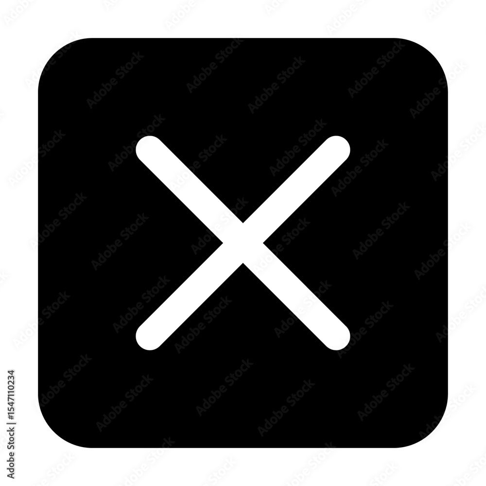 Aufkleber png close button icon vector graphic, user interface icon on transparent background