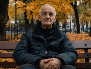 old man sitting alone in the park