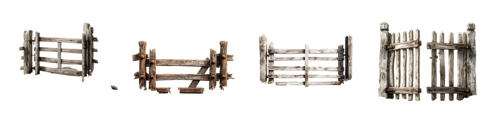 Naklejka premium Rustic wooden fence and gate in a rural setting