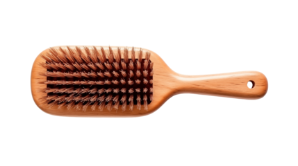 Natural Wooden Paddle Hair Brush Isolated on White, Eco-Friendly Hairbrush with Wooden Handle, Wooden Hair Brush, Paddle Brush, Bristle Brush, Hair Styling Brush, Detangling Brush, Wooden Comb Brush

