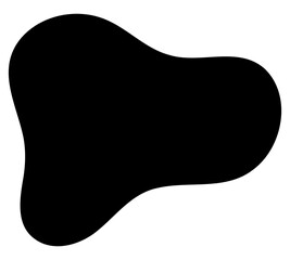 PNG Abstract organic black blob shape, transparent background