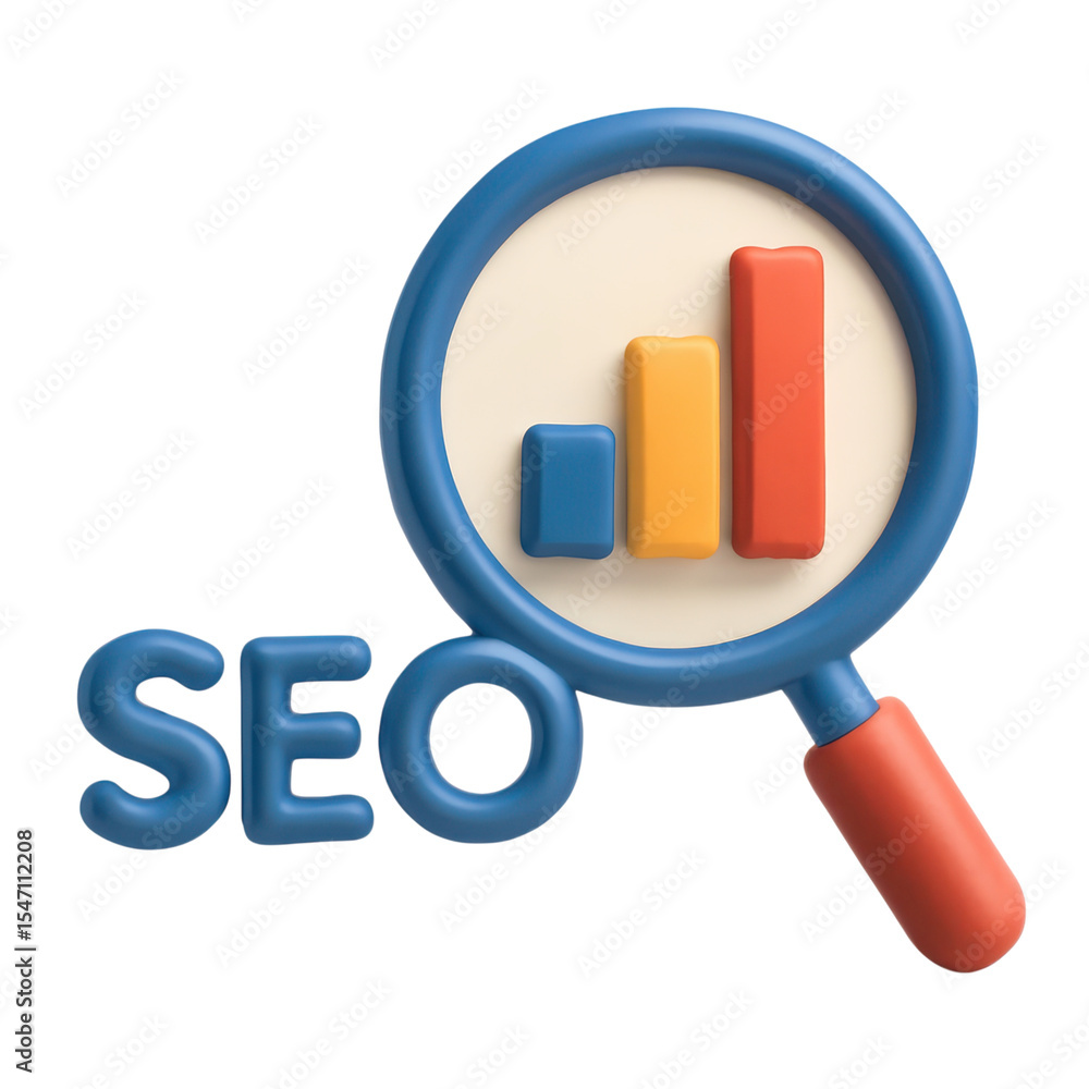 Poster analyzing seo data and analytics for business growth and marketing
