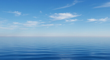 Fototapeta premium Serene Ocean and Sky: A Calm and Peaceful Image of Nature's Beauty