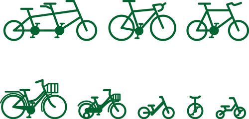 乗り物　アイコン　セット　ベクター　自転車　サイクリング