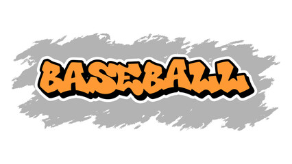 Graffiti vector “Baseball” in bold freestyle lettering with urban street art style. Perfect for youth sports, streetwear branding, and digital active lifestyle design.