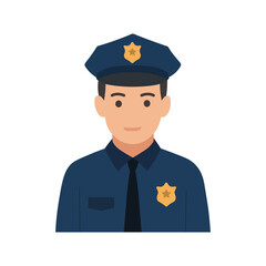 Male Police Officer Avatar Flat Design