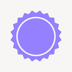 Jagged purple circle, simple badge collage element vector